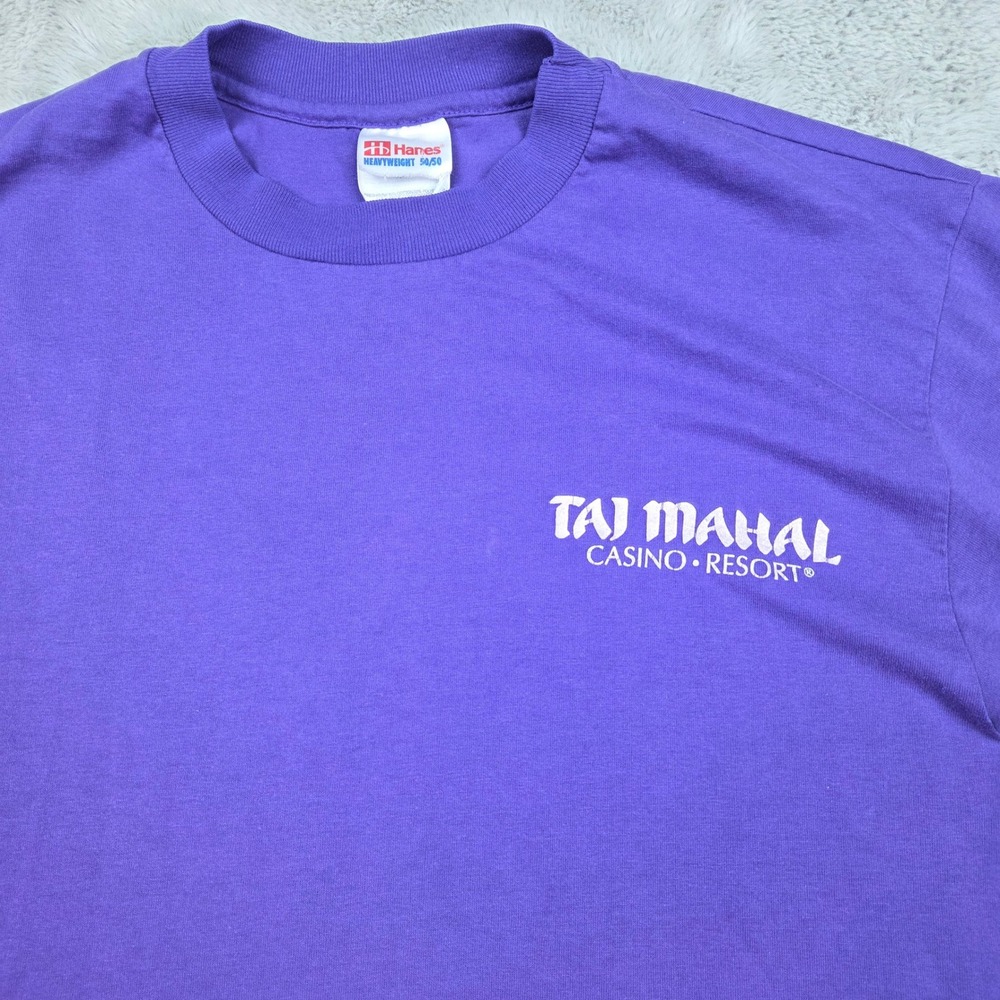 Vintage Taj Mahal Casino T-Shirt Mens L Resort Atlantic City Single Stitch Hanes